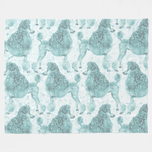 Couverture Polaire Poodé bleu glacé (Devant (Horizontal))