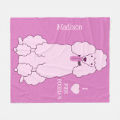 Couverture Polaire Poodé rose de texte personnalisé (Devant (Horizontal))