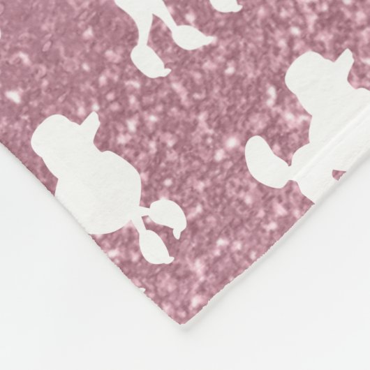 Couverture Polaire Poodé sur Parties scintillant rose (Coin)