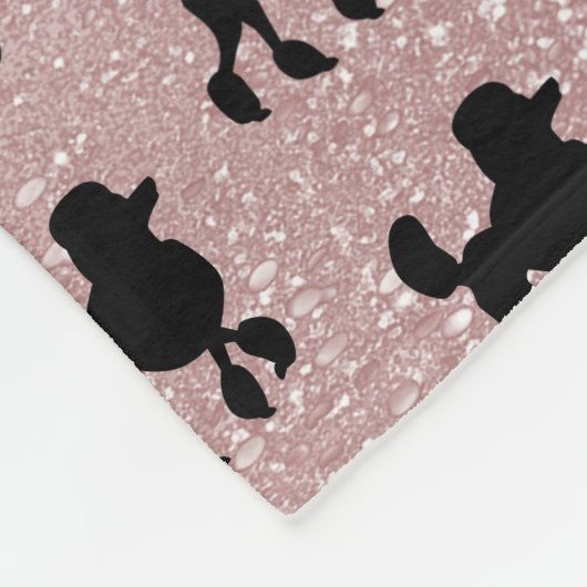 Couverture Polaire Poodé sur Parties scintillant Rose or (Coin)