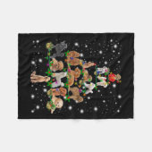 Couverture Polaire Poodle Arbre De Noël Couvert De Lampe De Feu (Devant (Horizontal))