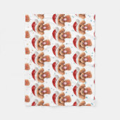 Couverture Polaire Poodle Chien race Étoiles de Noël (Devant)