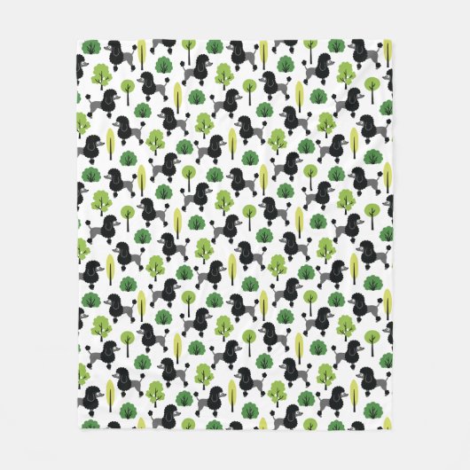 Couverture Polaire Poodle dans le parc (Devant)