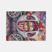 Couverture Polaire Poodle Dog Valentine's Day  (Devant (Horizontal))