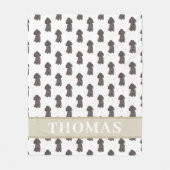 Couverture Polaire Poodle personnalisé (noir) (Devant)