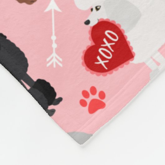 Couverture Polaire Poodle Valentine Pattern (Coin)