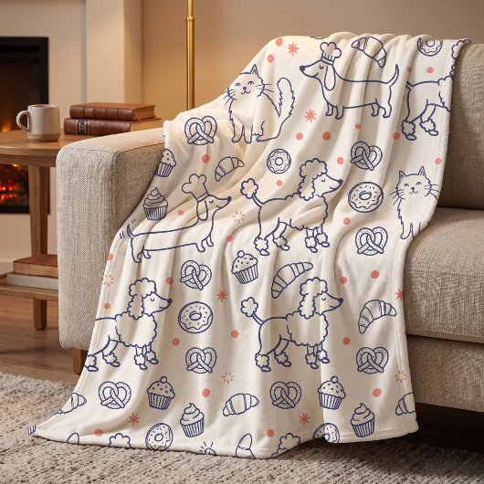 Couverture Polaire Poodles Dachshunds & Donuts