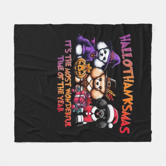 Couverture Polaire Poodween Thanksgiving Noël Classique T- (Devant (Horizontal))