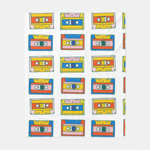 Couverture Polaire Pop art 90s sans couture motif de cassettes de mus