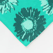 Couverture Polaire Pop Art Daisies - Turquoise, Aqua et Turquoise (Coin)
