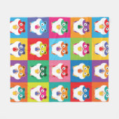 Couverture Polaire Pop Art Hamsters Fleece Blanche (Devant (Horizontal))