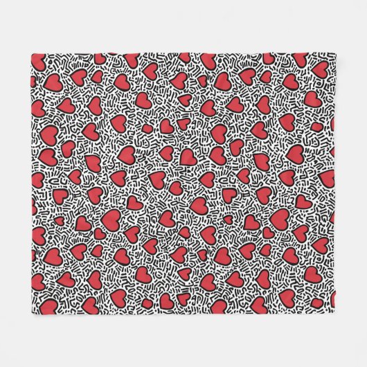 Couverture Polaire Pop Art Heart Motif (Devant (Horizontal))