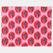 Couverture Polaire Pop Art Kiss Lips Répéter (Devant (Horizontal))