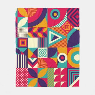 Couverture Polaire Pop formes géométriques abstraites, motif transpar