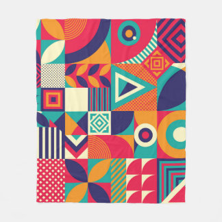 Couverture Polaire Pop formes géométriques abstraites, motif transpar