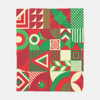 Couverture Polaire Pop géométrique : Carreaux Abstraits colorés.