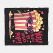 Couverture Polaire Popcorn Heart Pop Valentine Design (Devant (Horizontal))