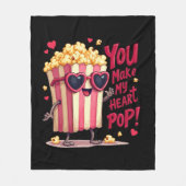 Couverture Polaire Popcorn Heart Pop Valentine Design (Devant)