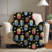 Couverture Polaire Popcorn & Vidéo Magie de nuit en noir