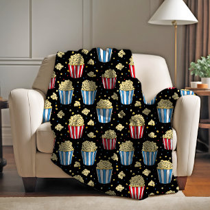 Couverture Polaire Popcorn & Vidéo Magie de nuit en noir