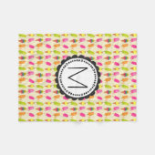 Couverture Polaire Popsicules et cônes de crème glacée Monogramme per (Devant (Horizontal))