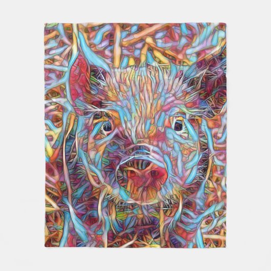 Couverture Polaire Porcelet génial animal d'ArtStudio- (Devant)