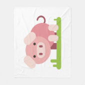 Couverture Polaire Porcelet rose joyeux (Devant)