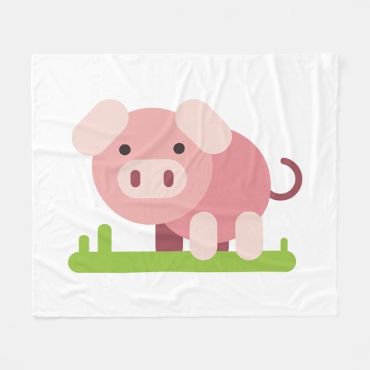 Couverture Polaire Porcelet rose joyeux (Devant (Horizontal))