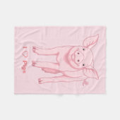 Couverture Polaire Porcelet rose mignon de bébé (Devant (Horizontal))