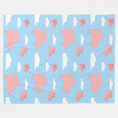 Couverture Polaire Porcs volants lunaires (Devant (Horizontal))