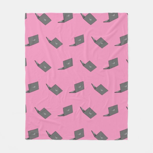 Couverture Polaire Portable gris avec logo d'oiseau (Devant)