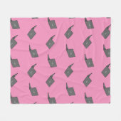 Couverture Polaire Portable gris avec logo d'oiseau (Devant (Horizontal))