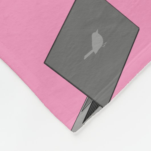 Couverture Polaire Portable gris avec logo d'oiseau (Coin)