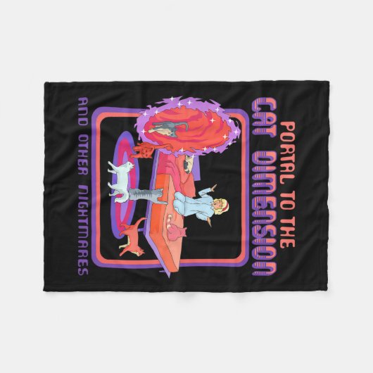 Couverture Polaire Portail À La Dimension Chat Drôle Chat Chat Chaton (Devant (Horizontal))