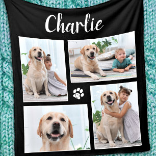 Couverture Polaire Porte-chien personnalisé Lover 4 Photo Collage