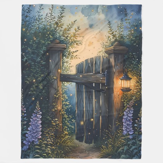 Couverture Polaire Porte De Jardin Enchantée Sous Ciel De Luciole (Devant)
