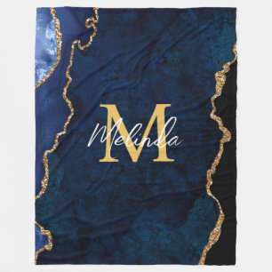 Couverture Polaire Porte en marbre bleu et or de la Marine