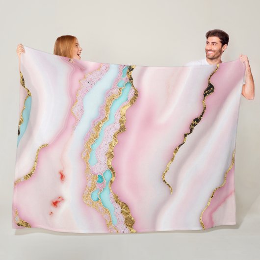 Couverture Polaire Porte Marbre Populaire Blue Rose Collection Or (En situation)