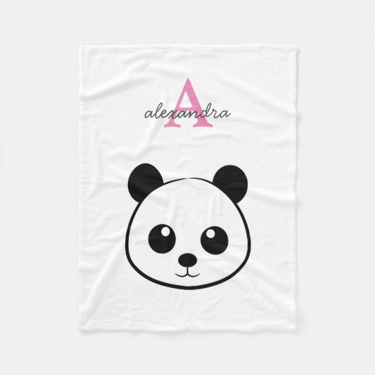 Couverture Polaire Porte-panda coutume Monogramme (Devant)