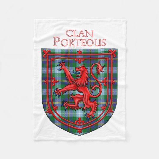 Couverture Polaire Porteous Tartan Scottish Plaid Lion Rampant (Devant)