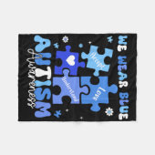 Couverture Polaire Porter Blues Sensibilisation sur l'autisme Accepte (Devant (Horizontal))