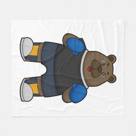 Couverture Polaire Porter comme boîte avec gants de boxe (Devant (Horizontal))
