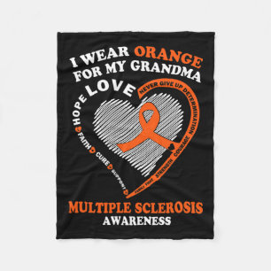 Couverture Polaire Porter Orange Pour Ma Grand-Mère Sclérose En Plaqu