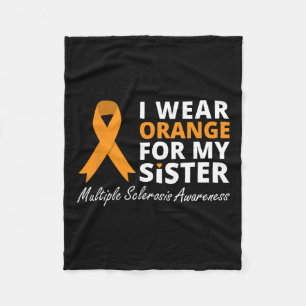 Couverture Polaire Porter Orange Pour Ma Soeur Ms Awareness Ribbon 1