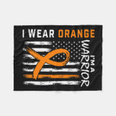 Couverture Polaire Porter Orange Ruban Leucémie Cancer Guerrier (Devant (Horizontal))