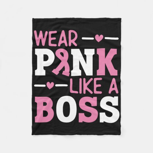 Couverture Polaire Porter Rose Comme Un Boss Pink Ribbon Cancer Du Se (Devant)