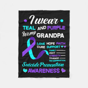 Couverture Polaire Porter Turquoise Et Violet Pour Mon Grand-Père Sui