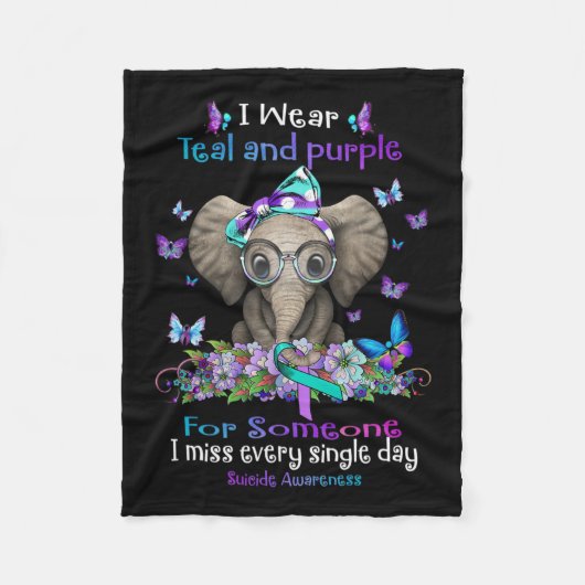 Couverture Polaire Porter Turquoise Et Violet Sensibilisation Suicide (Devant)