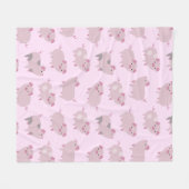 Couverture Polaire Portes et Motifs pour bébés roses mignons (Devant (Horizontal))