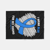 Couverture Polaire Portez Bleu Pour Mon Ami Alopecia Sensibilisation (Devant (Horizontal))